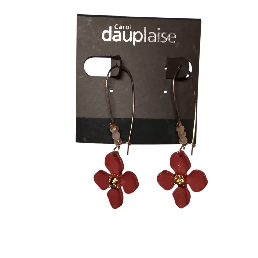 Carol Dauplaise Pierced Earrings Dogwood Flowers